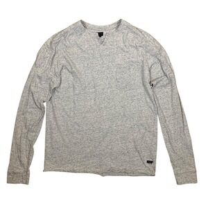 GoodMan Brand Gray Slub Knit Long Sleeve Pocket Tee Casual Men L